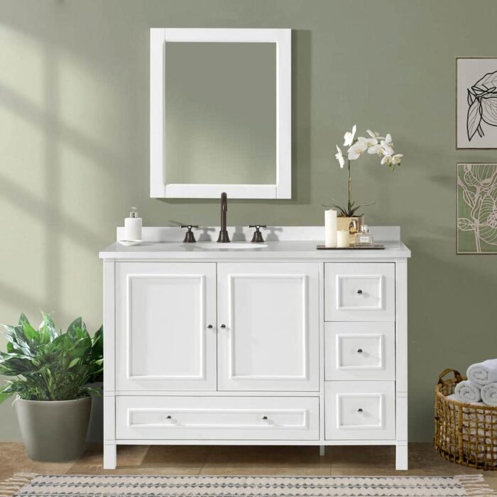 Williamsburg 48 in. W x 21 in. D x 34 in. H Bath Vanity Cabinet without Top in White - Image 4