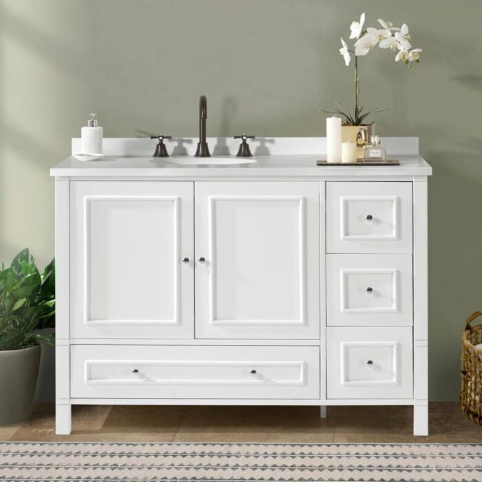Williamsburg 48 in. W x 21 in. D x 34 in. H Bath Vanity Cabinet without Top in White - Image 2