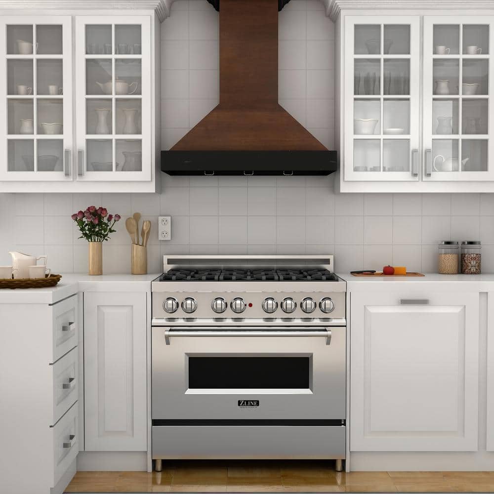 30 in. 400 CFM Ducted Vent Wall Mount Range Hood in Antigua & Walnut - Image 2