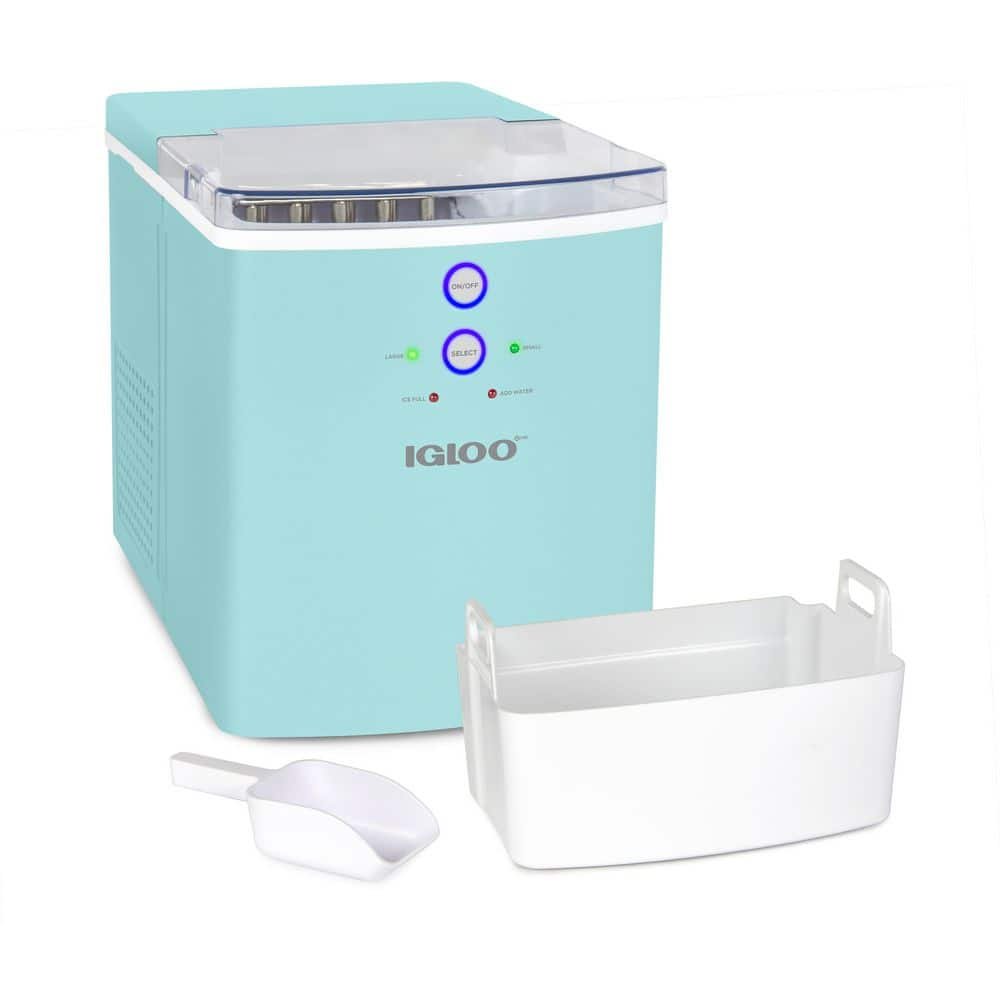 9.65 in. 33 lb. Ice Cube Countertop Portable Ice Maker in Aqua - Image 2