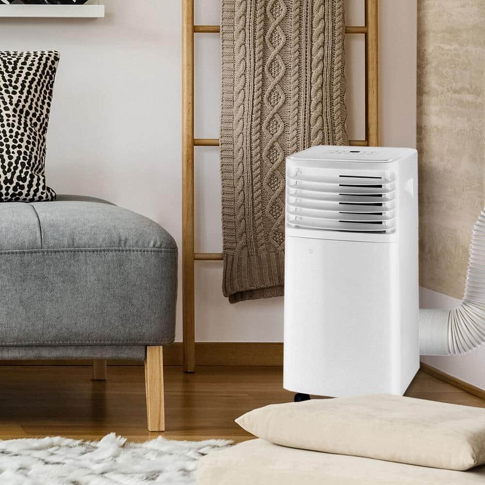 7,500 BTU Portable Air Conditioner Cools 200 Sq. Ft. with Auto Restart and Wheels in White - Image 2