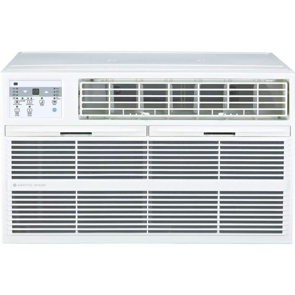 14,000 BTU 230V Through Wall Air Conditioner with Supplemental Heat and Remote Control, 700 Sq. Ft. in White
