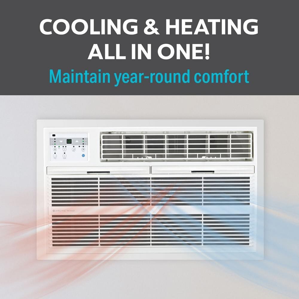 14,000 BTU 230V Through Wall Air Conditioner with Supplemental Heat and Remote Control, 700 Sq. Ft. in White - Image 2