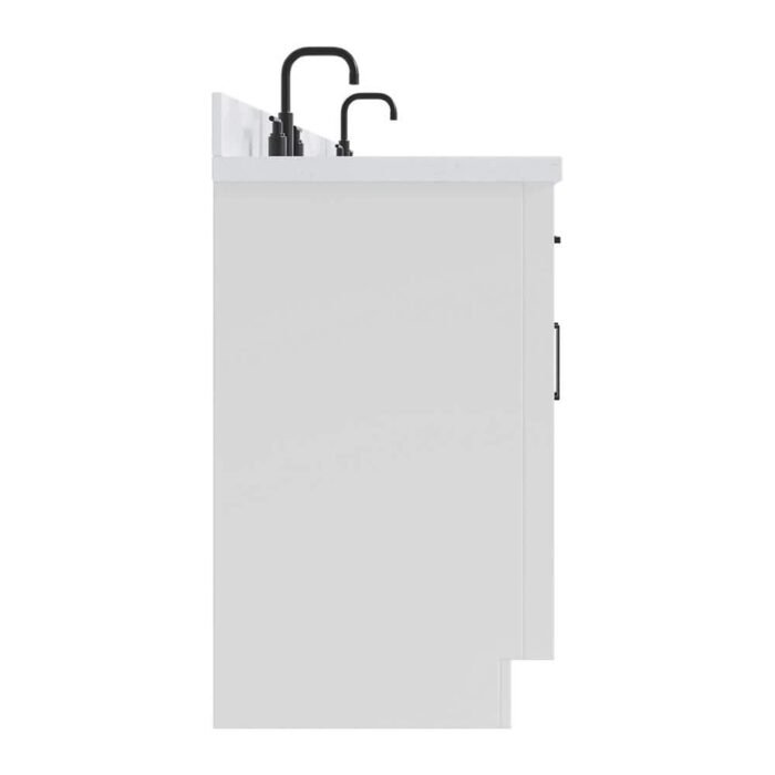 Hepburn 72 in. W x 22 in. D x 36 in. H Double Sink Freestanding Bath Vanity in White with Carrara Quartz Top - Image 4