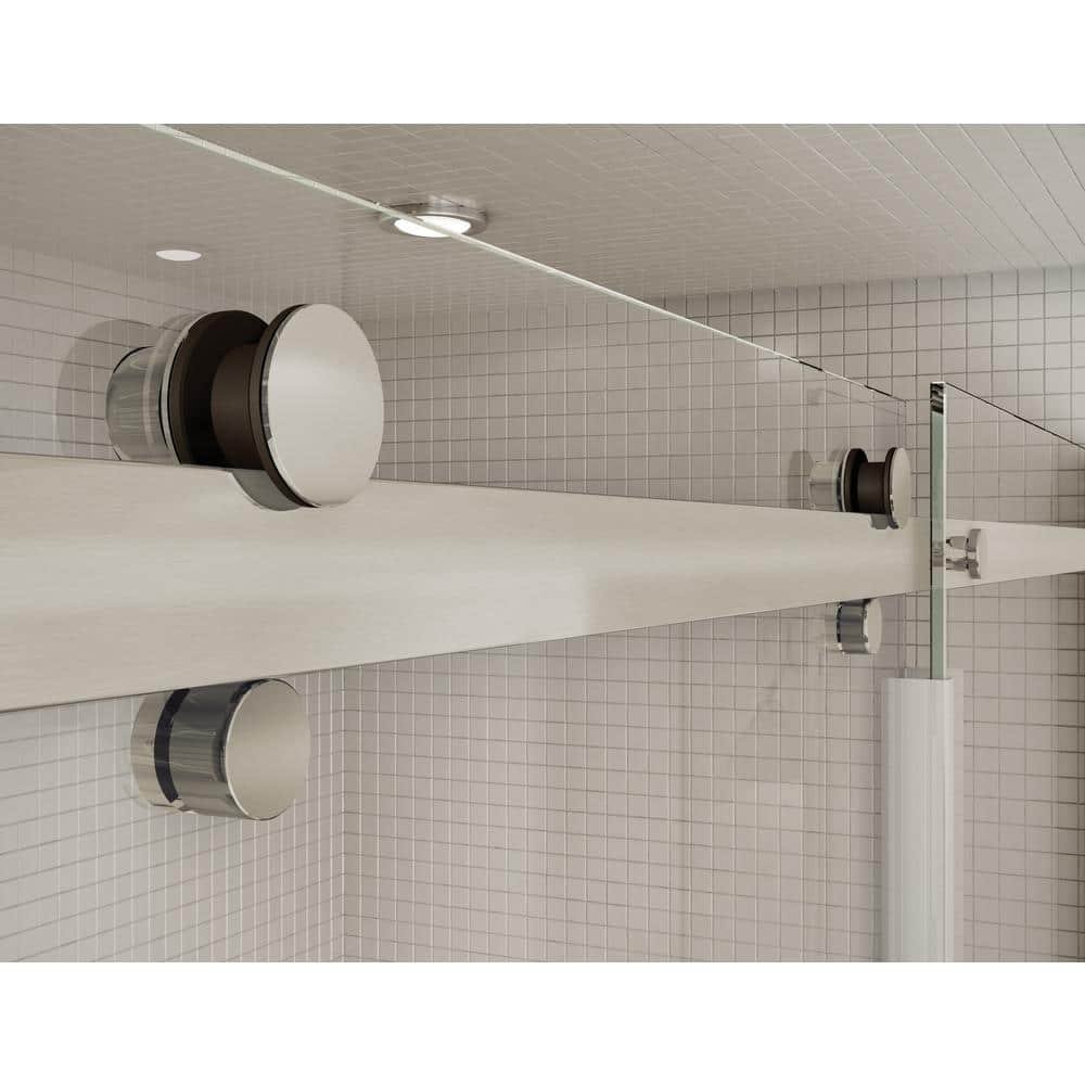 Utile Metro 32 in. x 60 in. x 83.5 in. Left Drain Alcove Shower Kit in Ash Grey with Brushed Nickel Shower Door - Image 3