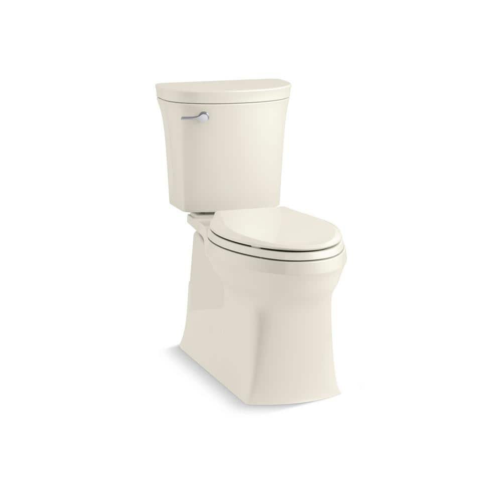 Valiant 12 in. Rough In 2-Piece 1.28 GPF Single Flush Elongated Toilet in Biscuit Seat Included