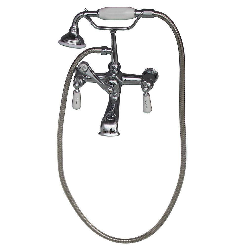 5 ft. Acrylic Ball and Claw Feet Slipper Tub in Bisque with Polished Chrome Accessories - Image 2