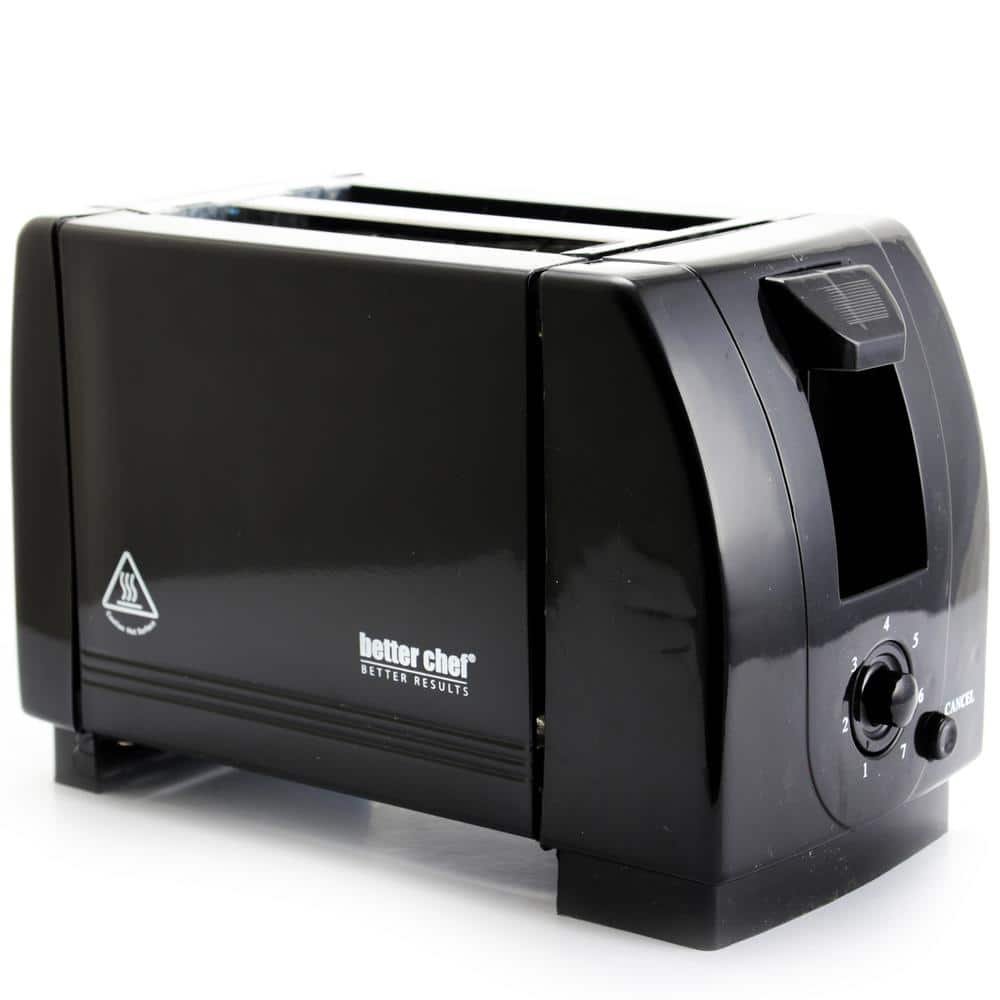 2-Slice Black Wide Slot Toaster