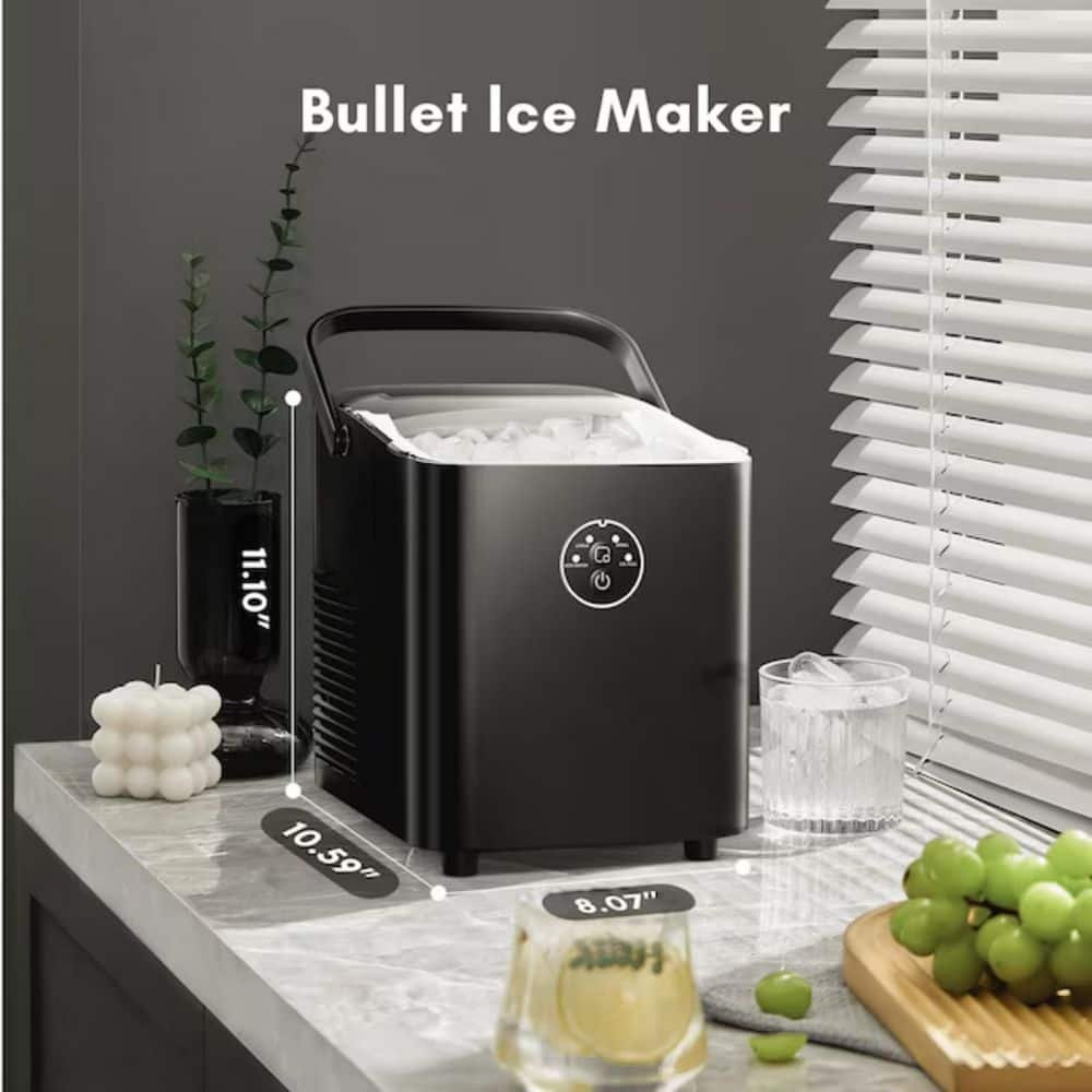 8.07 in. 26 lb. Portable Bullet Ice Maker in Black - Image 2
