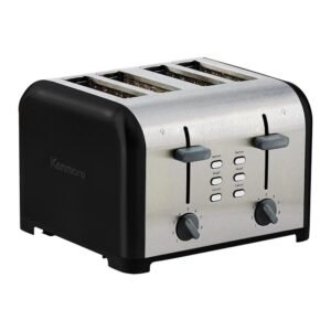 1400-Watt 4-Slice Black/Stainless Steel Wide Slot Toaster