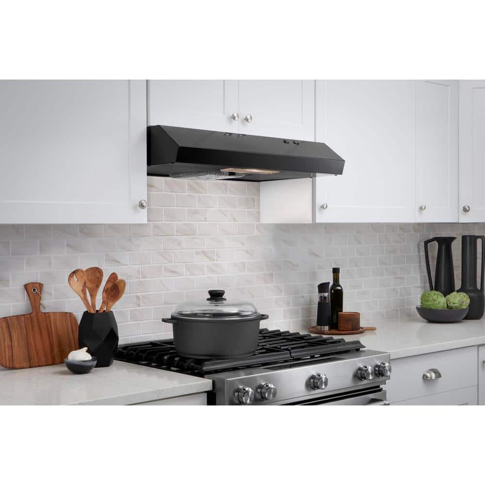 Arno 30 in. 240 CFM Convertible Under Cabinet Range Hood in Black with Lighting and Charcoal Filter - Image 2