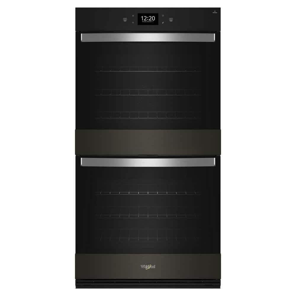 30 in. Double Electric Wall Oven with True Convection Self-Cleaning in Black Stainless Steel with PrintShield Finish