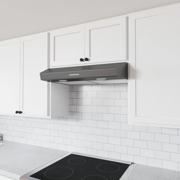 Breeze II 30 in. 400 CFM Convertible Under Cabinet Range Hood with LED Lights in Black Stainless Steel - Image 3