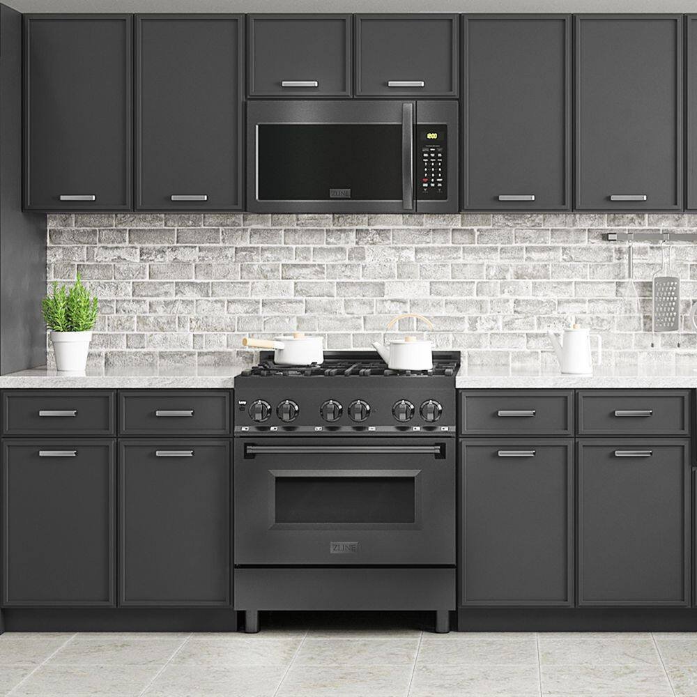 30 in. 300 CFM 900-Watt Over the Range Microwave in Black Stainless Steel & Modern Handle with 2 Charcoal Filters - Image 2