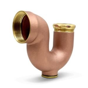2 in. x 1-1/2 in. NY Regular Trap with Drain Plug for Tubular Drain Applications, Brass