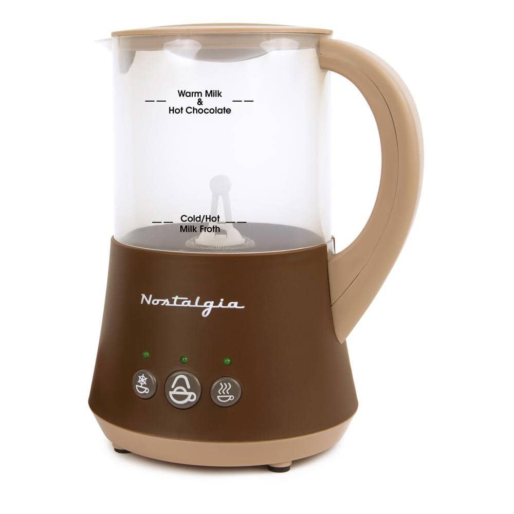 4 Cup Frother and Hot Chocolate Coffee Maker in Brown
