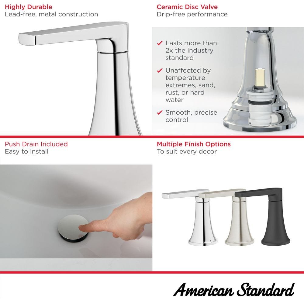 Becklow 8 in. Widespread Double Handle Bathroom Faucet in Brushed Nickel - Image 3