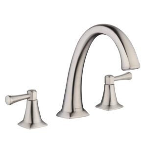 Stillmore 2-Handle Deck-Mount Roman Tub Faucet in Brushed Nickel