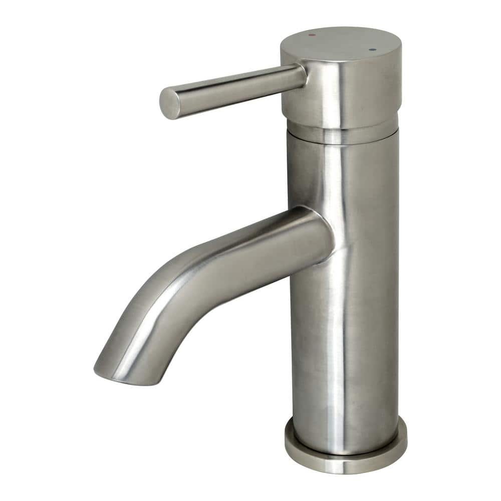 Raphral Single Hole Single-Handle Bathroom Faucet with drain in Brushed Nickel