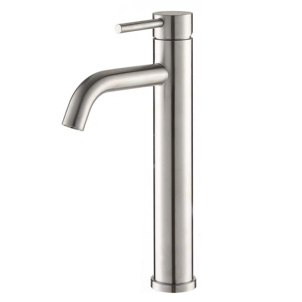 Single Hole Single Handle Vessel Sink Faucet in Brushed Nickel