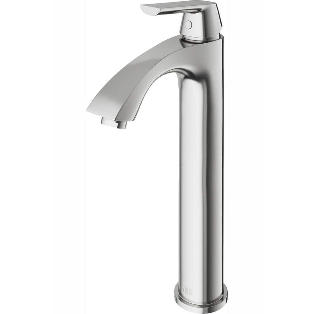 Linus Single Handle Single-Hole Bathroom Vessel Faucet in Brushed Nickel