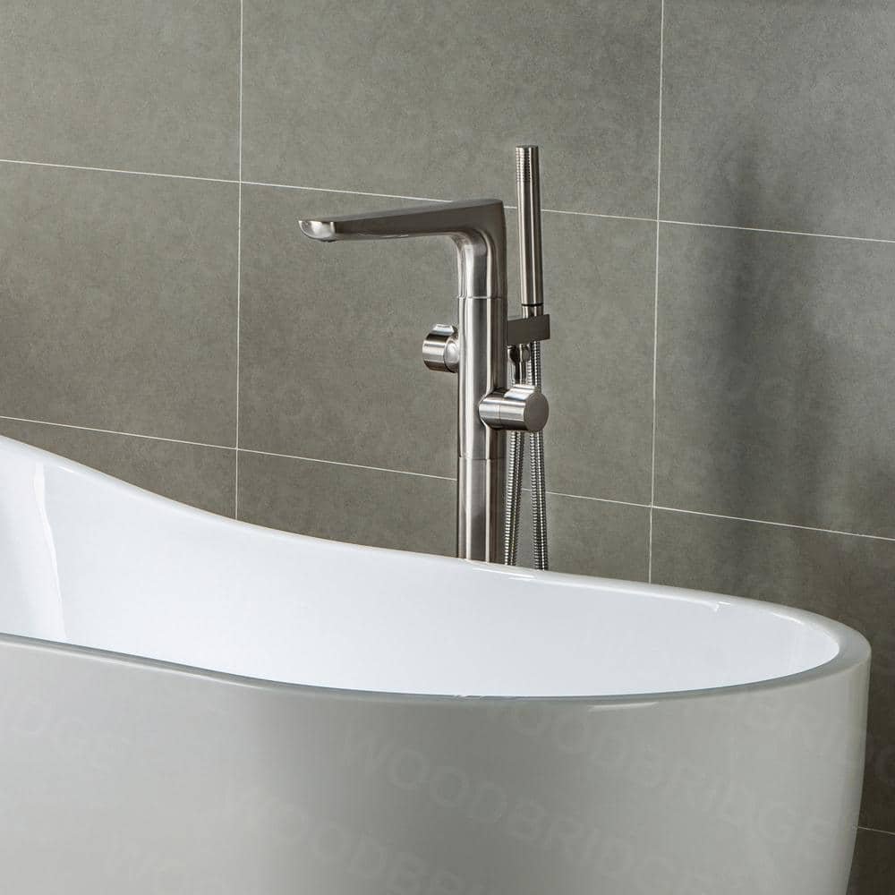 Beaumont Single-Handle Freestanding Floor Mount Tub Filler Faucet with Hand Shower in Brushed Nickel - Image 2