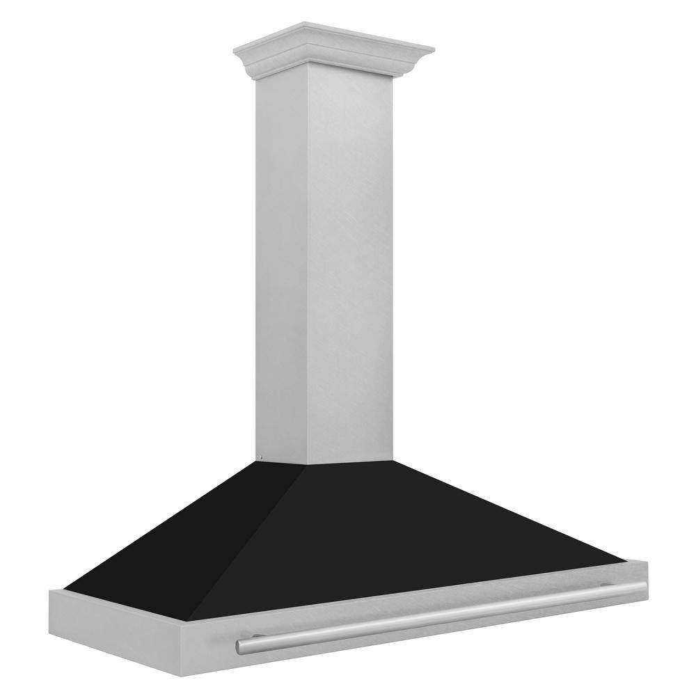 48 in. 400 CFM Ducted Vent Wall Mount Range Hood with Black Matte Shell in Fingerprint Resistant Stainless Steel - Image 3
