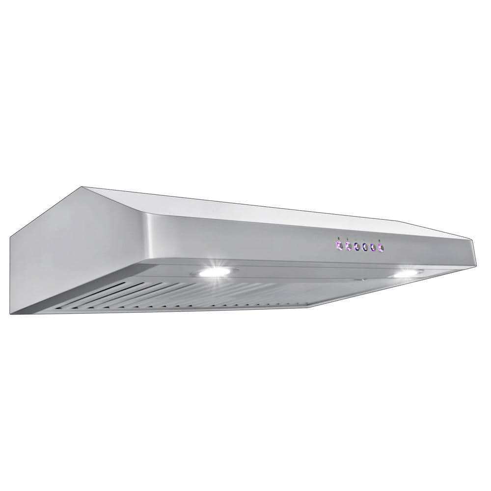 30 in. 600 CFM Under Cabinet Range Hood with Light in Stainless Steel