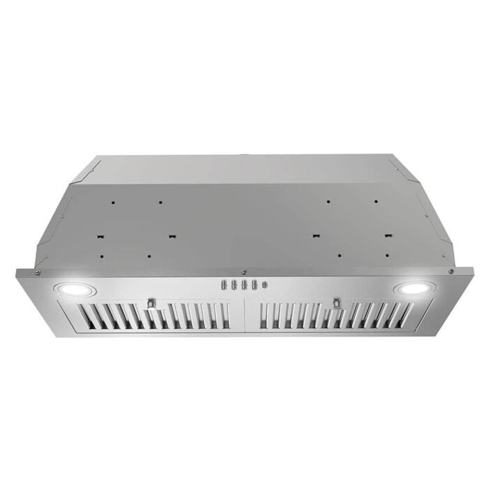 28 in. Sacchi Ductless Insert Range Hood in Brushed Stainless Steel with Baffle Filters, Push Button Control, LED Lights - Image 4