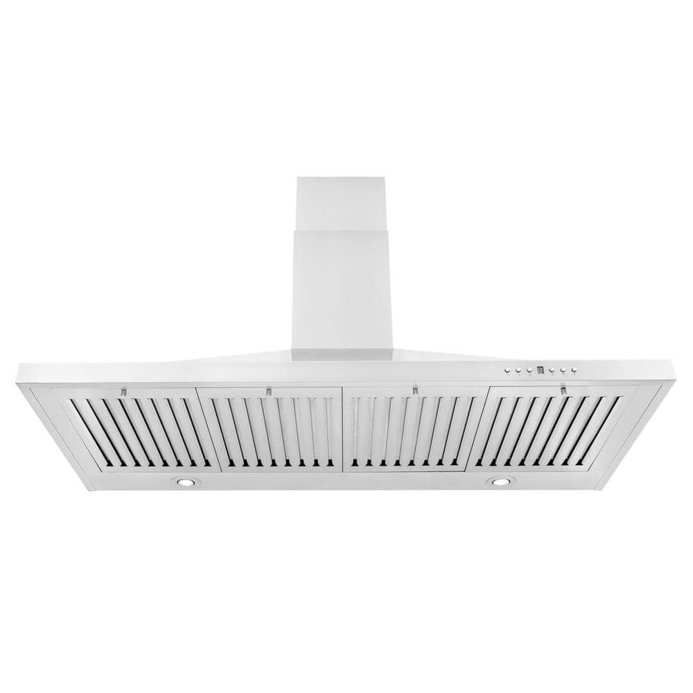 48 in. 400 CFM Convertible Vent Wall Mount Range Hood in Stainless Steel with 2 Charcoal Filters - Image 4
