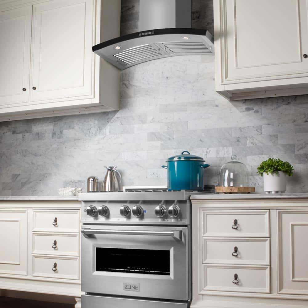 30 in. 400 CFM Ducted Vent Wall Mount Range Hood in Stainless Steel - Image 2