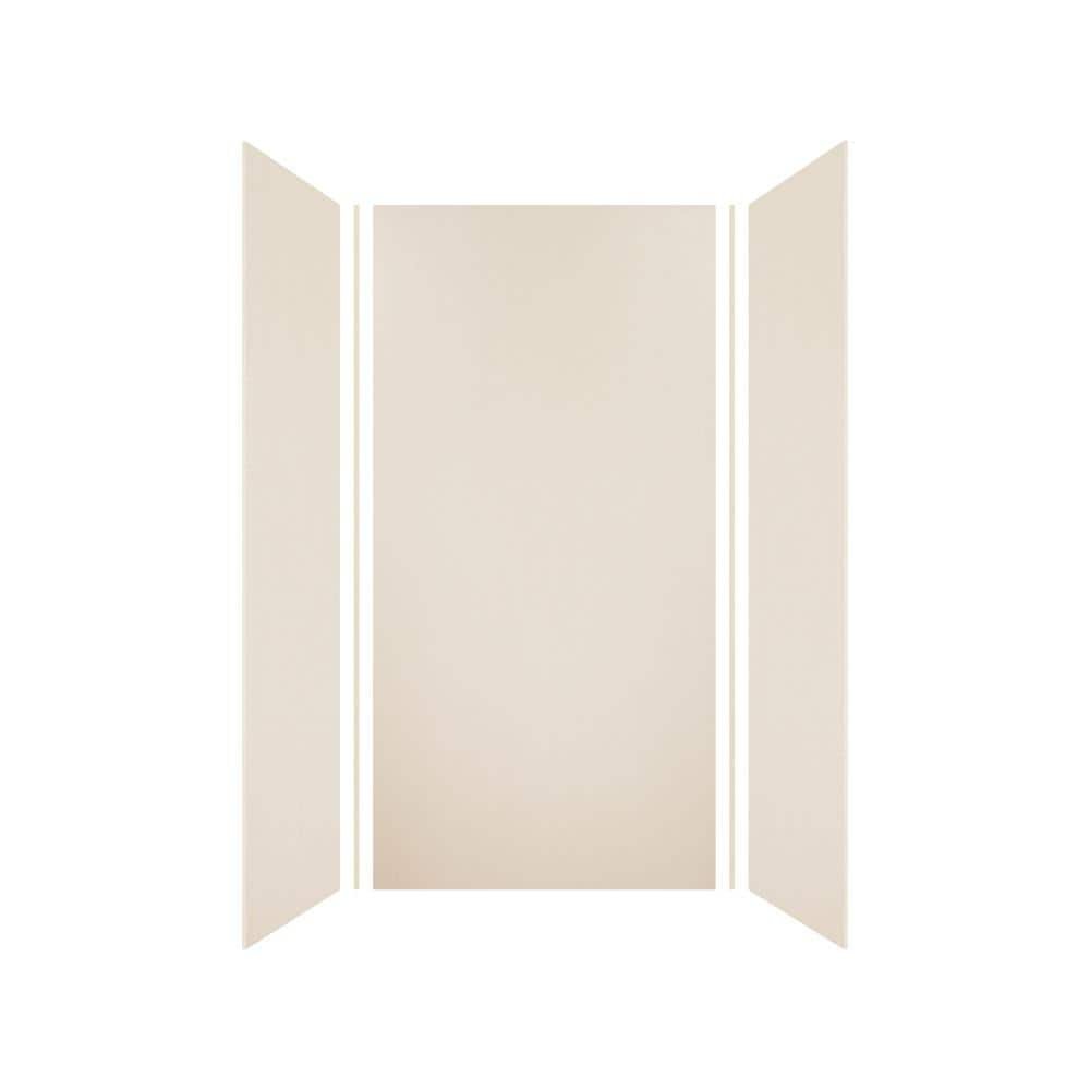 Expressions 36 in. x 36 in. x 72 in. 3-Piece Easy Up Adhesive Alcove Shower Wall Surround in Cameo - Image 2