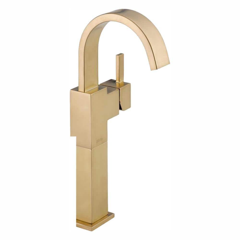 Vero Gold Single Hole Single-Handle Vessel Bathroom Faucet in Champagne Bronze