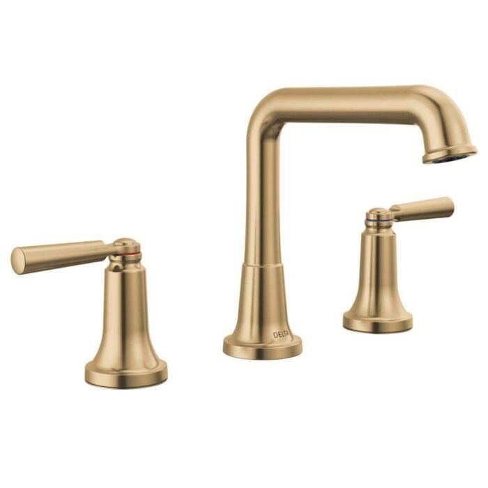 Saylor Gold 8 in. Widespread Double Handle Bathroom Faucet in Champagne Bronze