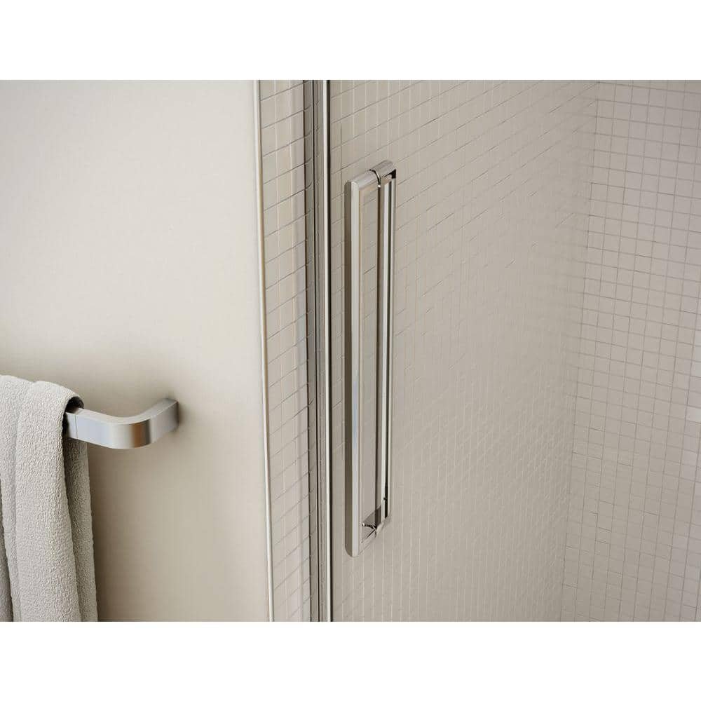 Utile Metro 32 in. x 48 in. x 83.5 in. Center Drain Corner Shower Kit in Ash Grey with Chrome Shower Door - Image 4