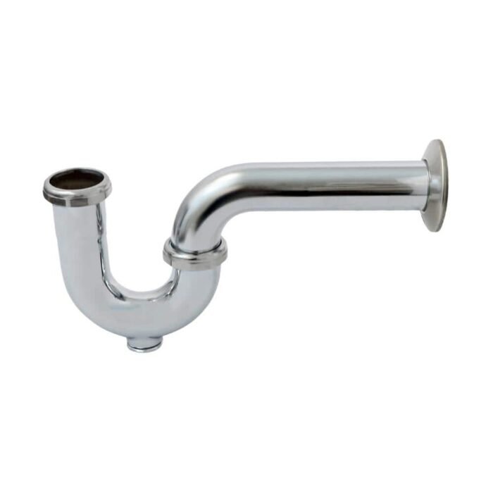 1-1/2 in. P-Trap with Drain Plug for Tubular Drain Applications, 17GA Chrome Plated Brass - Image 2