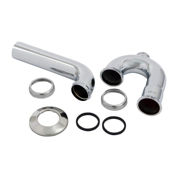 1-1/2 in. P-Trap with Drain Plug for Tubular Drain Applications, 20GA Chrome Plated Brass - Image 3