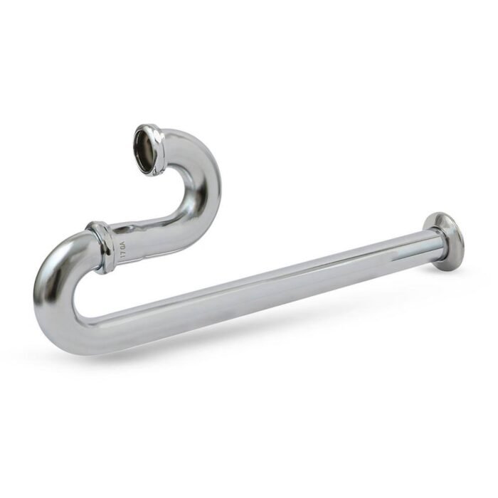 1-1/2 in. S-Trap with Flange for Tubular Drain Applications, 20GA Chrome Plated Brass