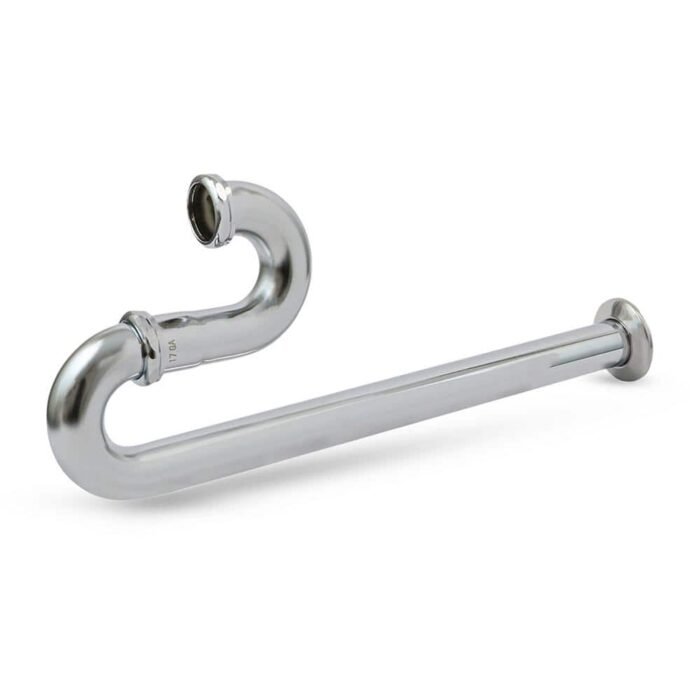 1-1/2 in. S-Trap with Flange for Tubular Drain Applications, 17GA Chrome Plated Brass