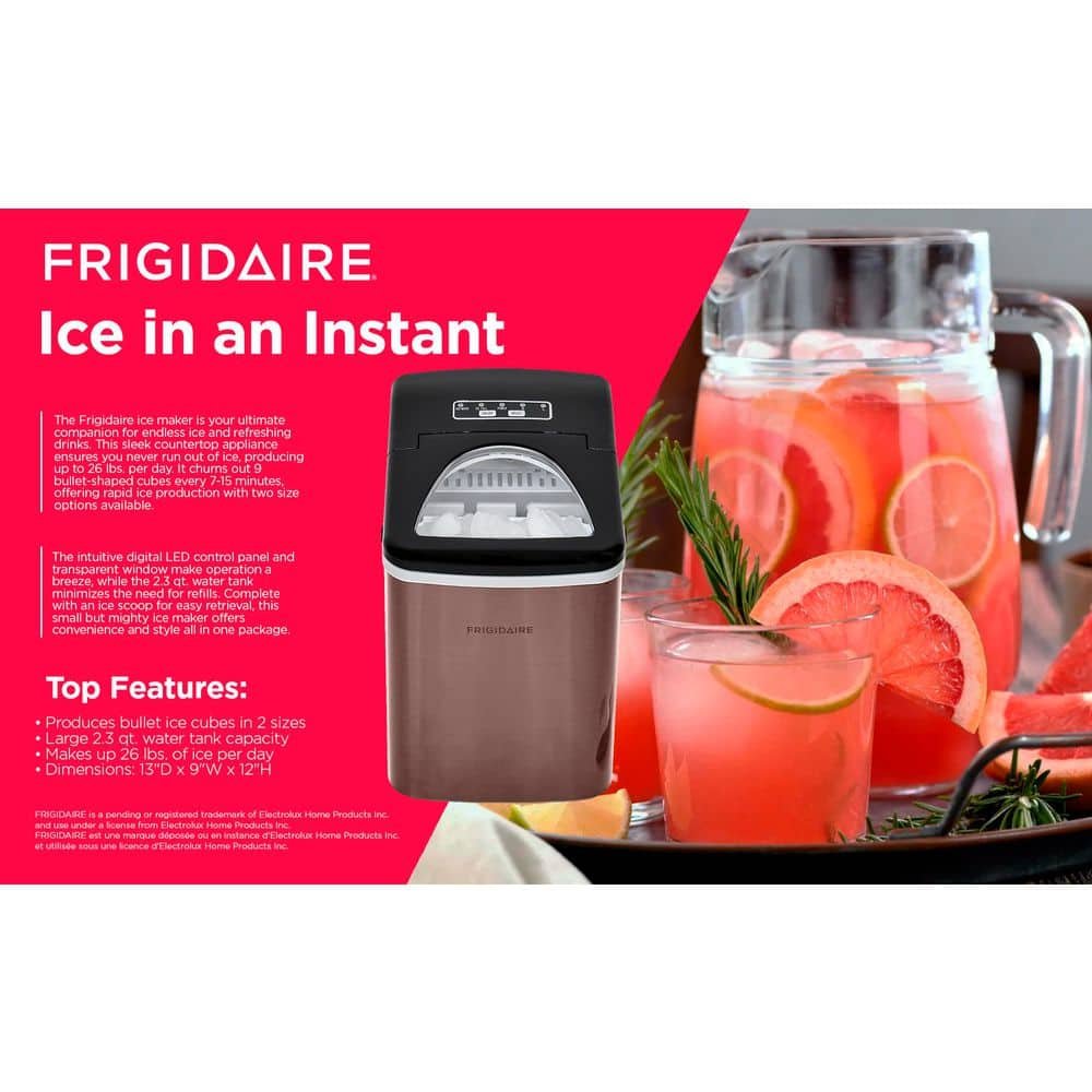 26 lb. Portable Counter Top Ice Maker in Stainless Copper - Image 2