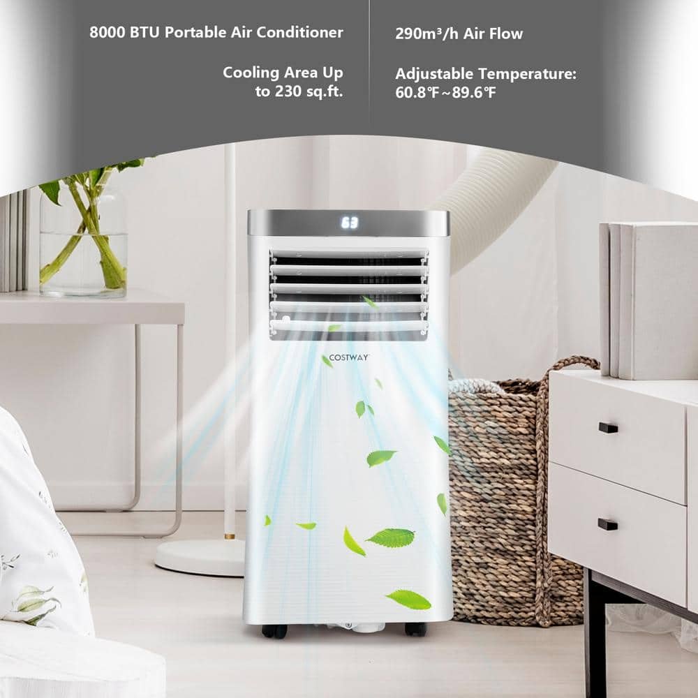 5,000 BTU Portable Air Conditioner Cools 220 Sq. Ft. with Remote Control in White - Image 2