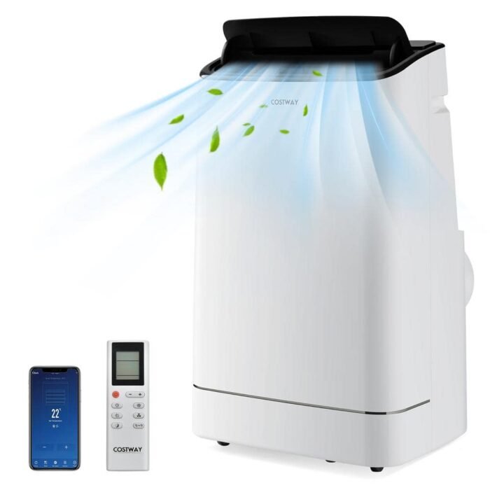 10,800 BTU Portable Air Conditioner Cools 800 Sq. Ft. with Heater, Dehumidifier and App Control in White