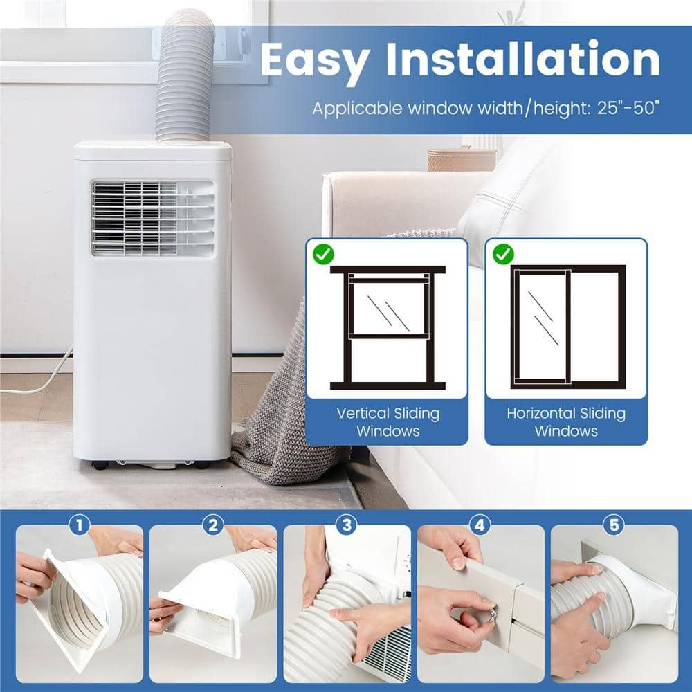 6,000 BTU Portable Air Conditioner Cools 250 Sq. Ft. in White - Image 3