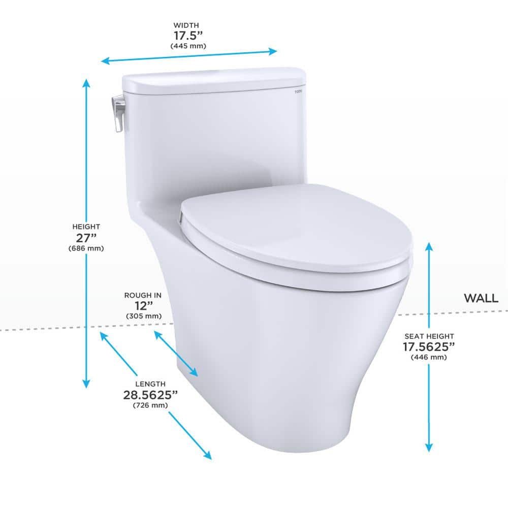 Nexus 12 in. Rough In One-Piece 1.28 GPF Single Flush Elongated Toilet with CEFIONTECT in Cotton White, Seat Included - Image 4