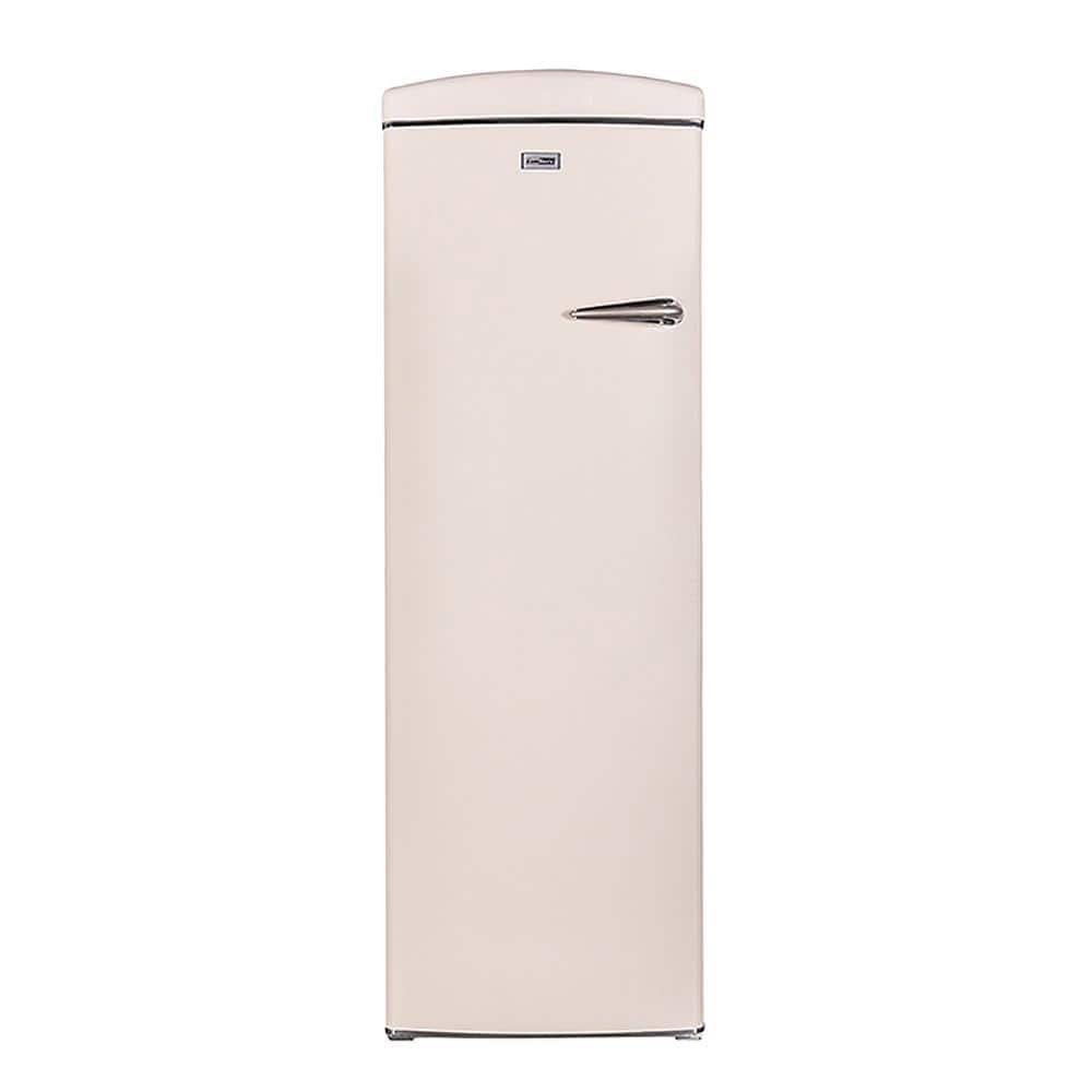 8.3 cu. Ft. Classic Retro Upright Freezer Frost Free 24 in. 110V w/ 6 Drawers in Cream