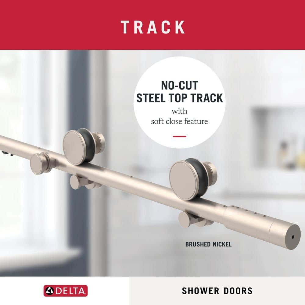 Callidora 56 to 60 in. W x 76 in. H Soft-Close Frameless Sliding Shower Door in Nickel with 5/16 in. Clear Glass - Image 4