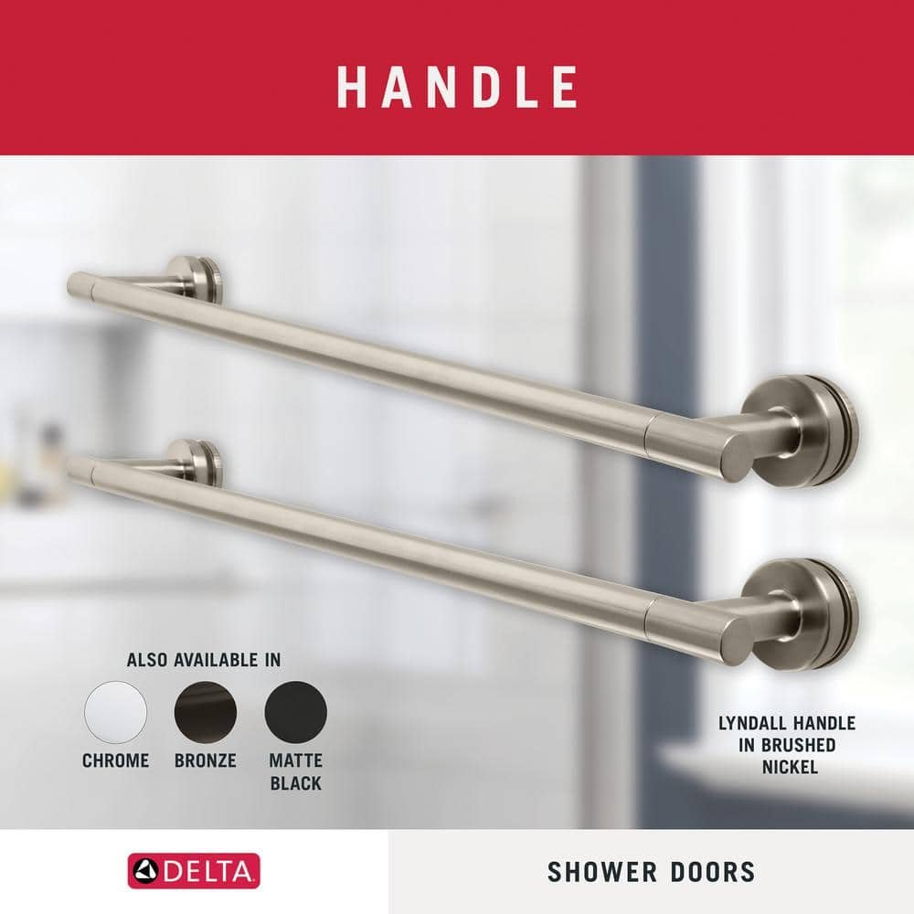 Traditional 59-3/8 in. W x 58-1/8 in. H Semi-Frameless Sliding Bathtub Door in Nickel with 1/4 in. Tempered Rain Glass - Image 4