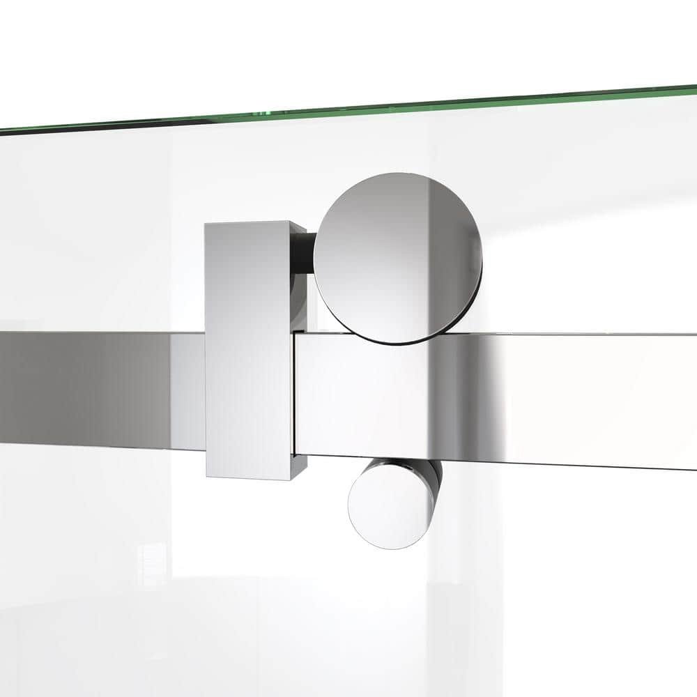 Seneca 60 in. W. x 62 in. H Frameless Sliding Tub Door in Matte Black with Clear Glass - Image 2