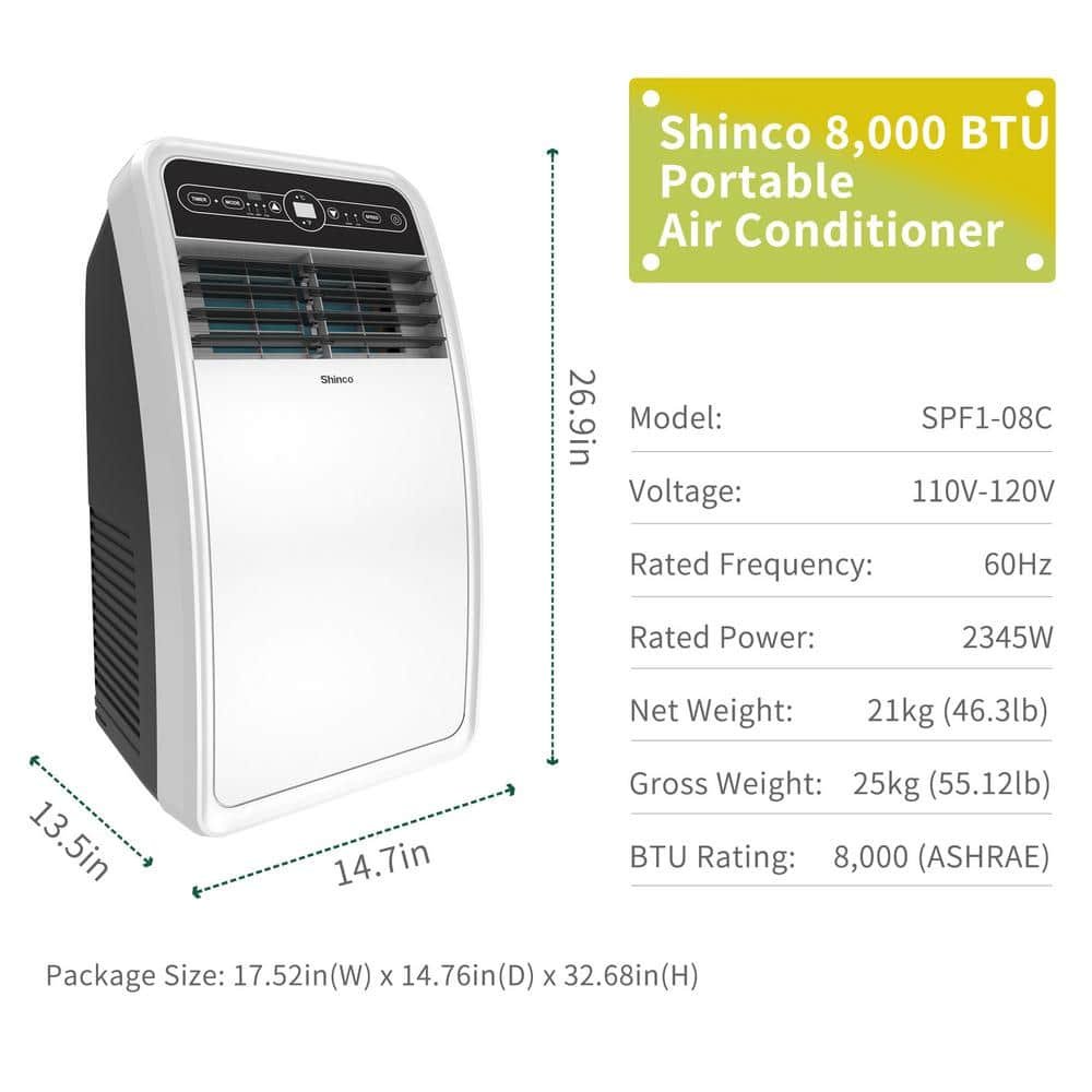 4,000 BTU Portable Air Conditioner Cools 200 sq. ft. with Dehumidifier and Remote in White - Image 2