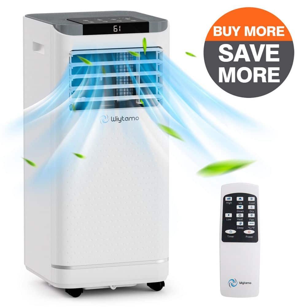 6,000 BTU Portable Air Conditioner Cools 450 Sq. Ft. with Heater, Dehumidifier and Remote in White